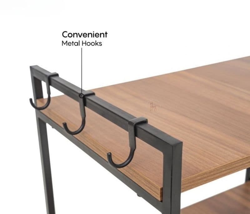 Image 3 for Marigold Engineered Wood Microwave Stand With 2 Tier Kitchen Organizer Storage