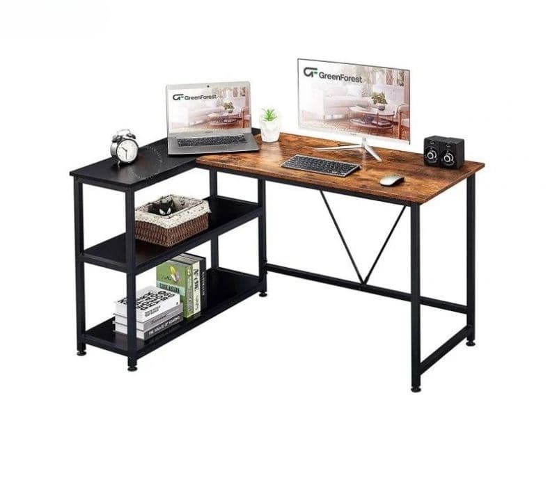 Image 4 for Zelda L-Shape Corner Desk with Storage Shelf