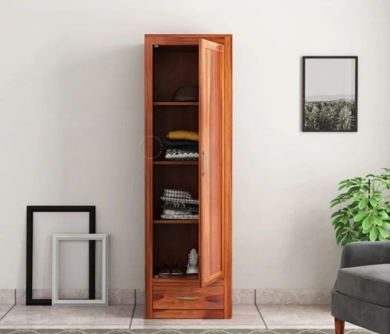 Image 4 for Amalia 1 Door Multi-Utility Wardrobe (Honey Finish)
