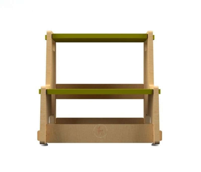Image 2 for Aliza Green Wooden Kids Maroon Apricot Step Stool