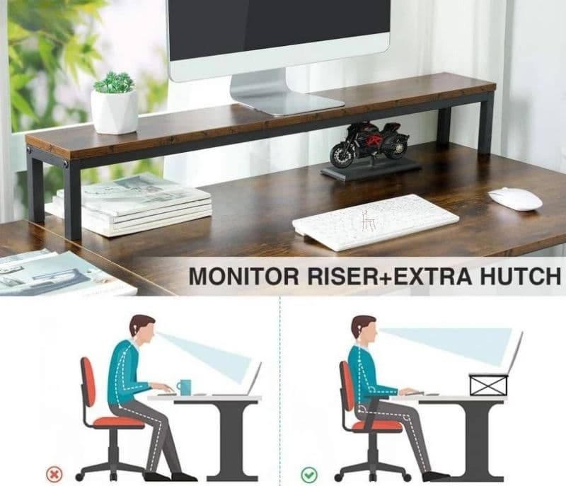 Image 3 for Remy Computer Desk with Storage Shelves in Rustic Brown Color