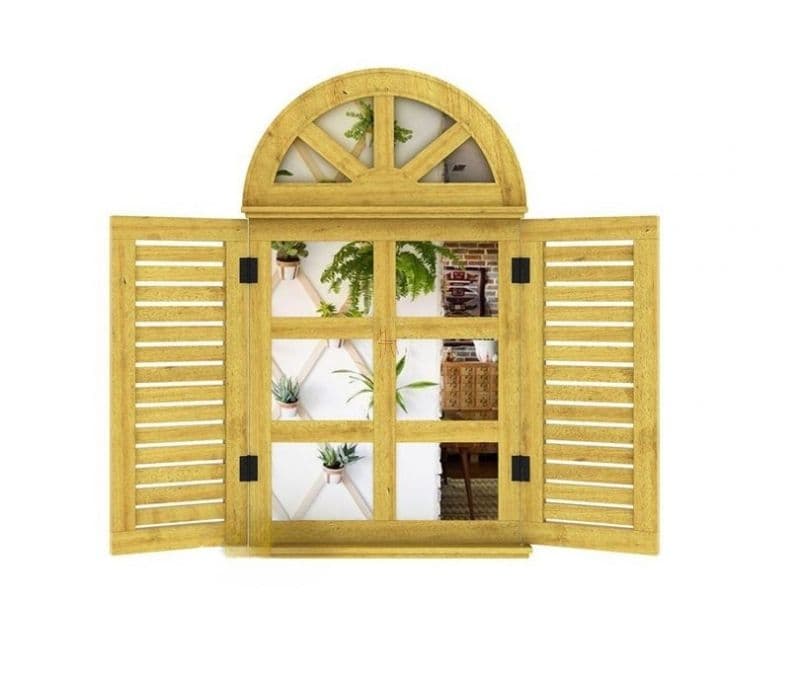 Image 2 for Amyra Pinot Wooden Window Frame With Mirror