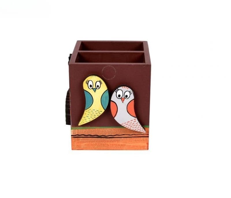 Image 5 for Saige Art Apalca Motif Wooden Handcrafted Pen Stand