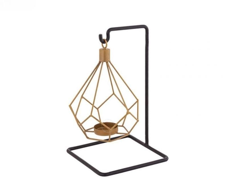 Image 3 for Lyric Black and Gold Handcrafted Hanging Tea Light Holder