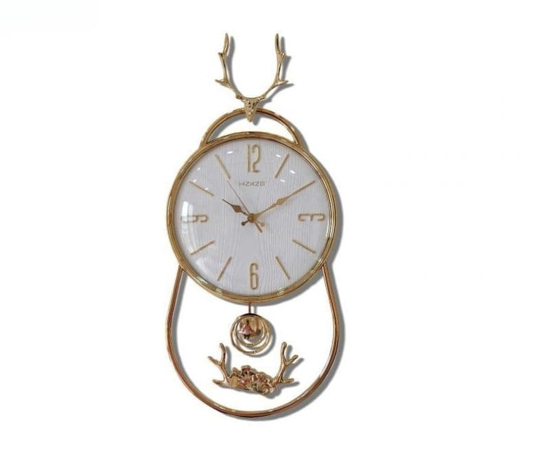 Image 4 for Sutton Minimal Transparent Reindeer Analog Pendulum Wall Clock