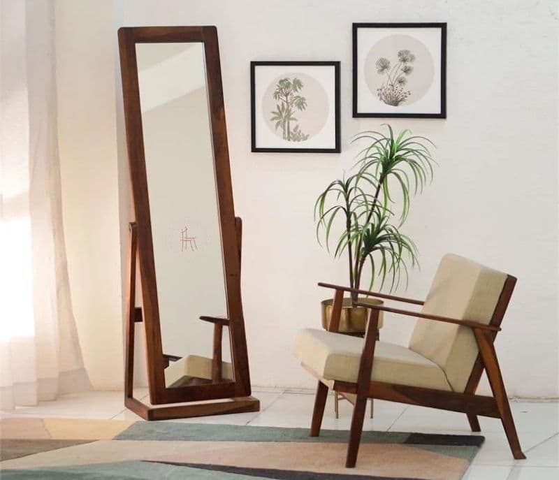 Image 2 for Miriam Full Length Dressing Mirror (Honey Finish)