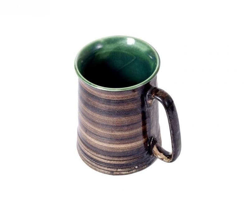 Image 2 for Serenity Brown Ceramic Handpainted Beer Mug Set Of 2