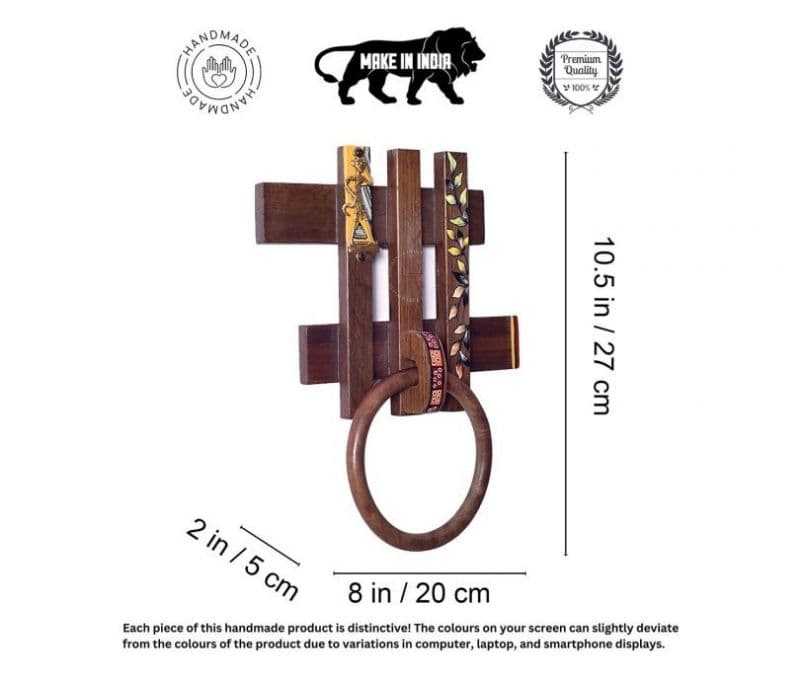 Image 4 for Dakota eafy Slots Handcrafted Towel Hanger