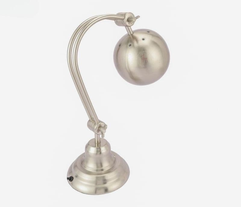 Image 4 for Campbell Silver Pewter Finish Globe Poulsen Double Adjustable Lamp