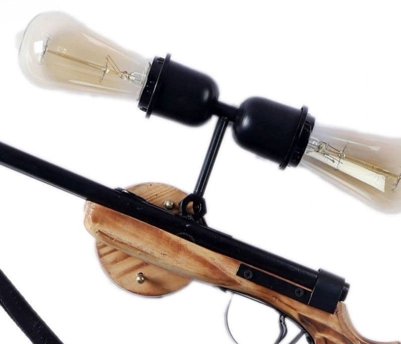 Image 4 for Miley Brown And Black Wood And Iron Wall Light Without Bulb