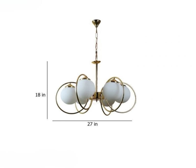 Image 5 for Maryam Modern Glass Chandeliers Gold Finish