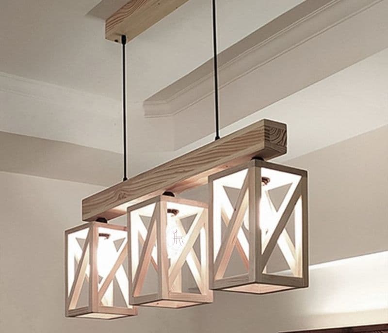 Image 3 for Alivia Brown Wooden Series Hanging Light