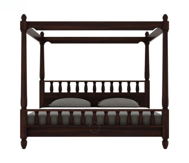 Image 2 for Zilda Poster Bed (Walnut Finish)