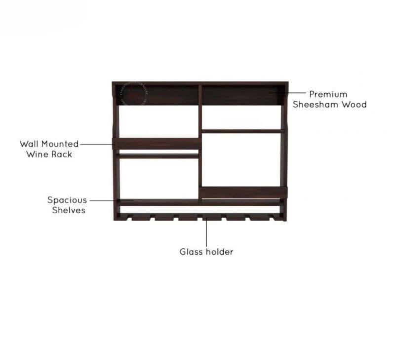Image 6 for Pari Sheesham Wood Wall Mount Multipurpose Rack
