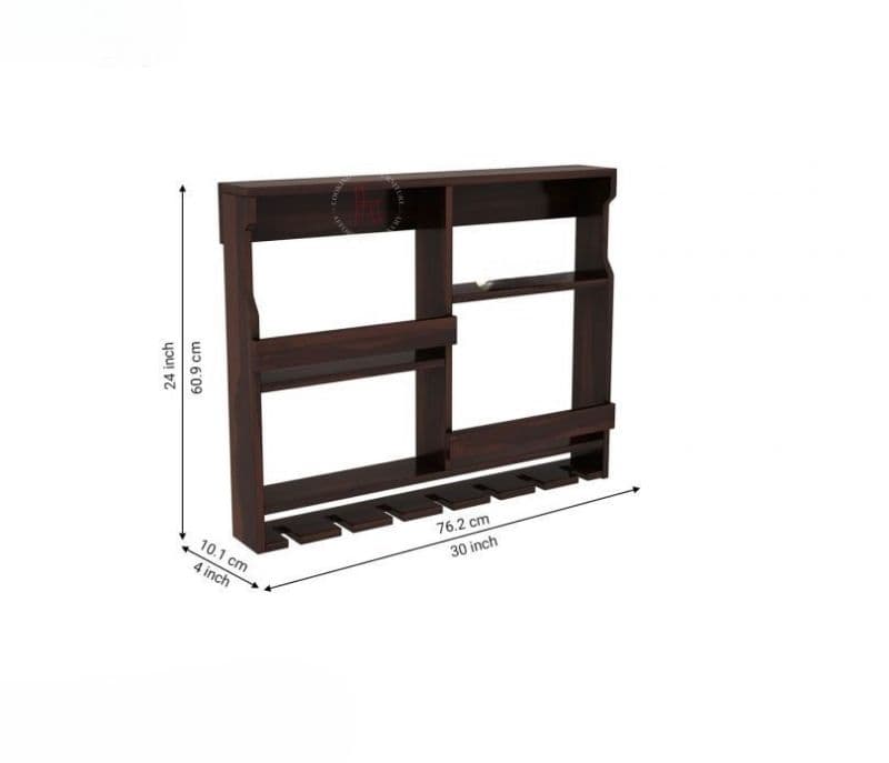 Image 7 for Pari Sheesham Wood Wall Mount Multipurpose Rack