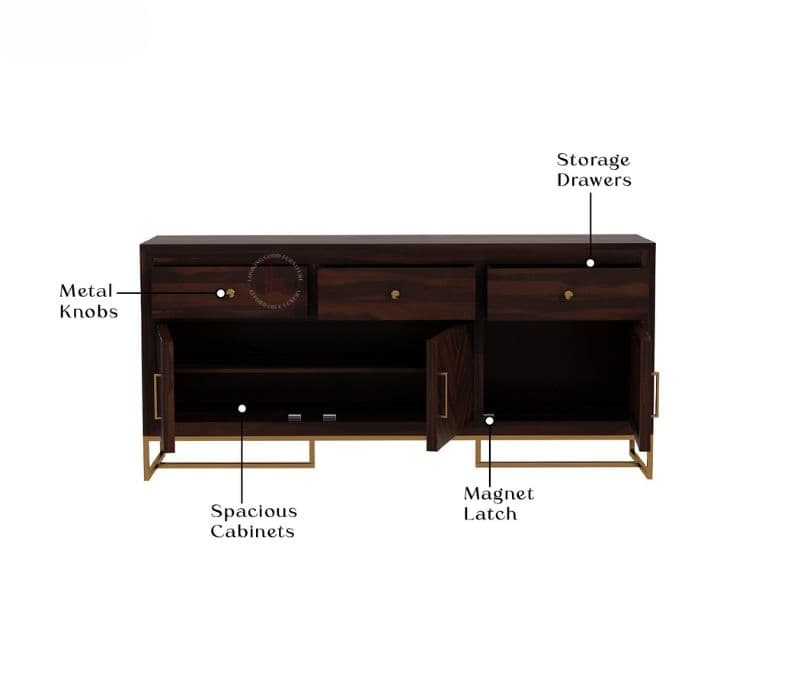 Image 5 for Luna Sheesham Wood Cabinet and Sideboard