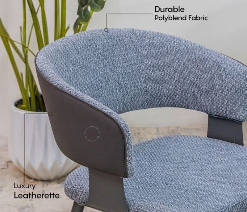 Image 5 for Avani 6 Seater Dining Set With Premium Grey Upholstered Chairs & Artificial Marble Top