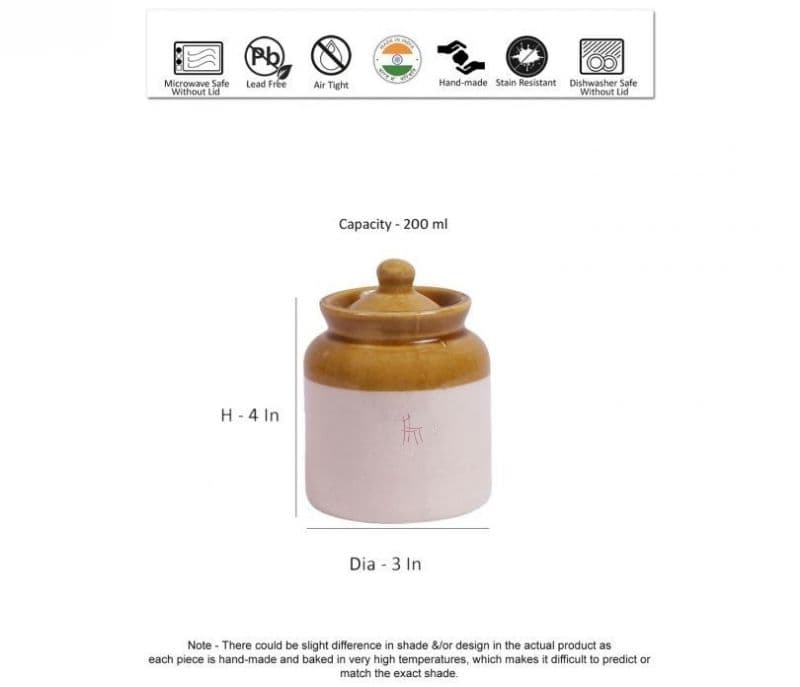 Image 2 for Alanna Crafted Four Inch Ceramic Pickle Jars Set of 2