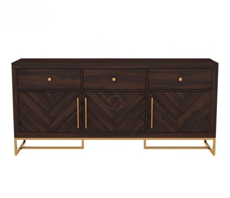 Image 4 for Meadow Sheesham Wood Cabinet and Sideboard (Walnut Finish)