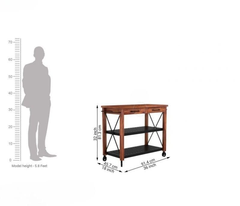 Image 5 for Kennedi Kitchen Trolley (Honey Finish)