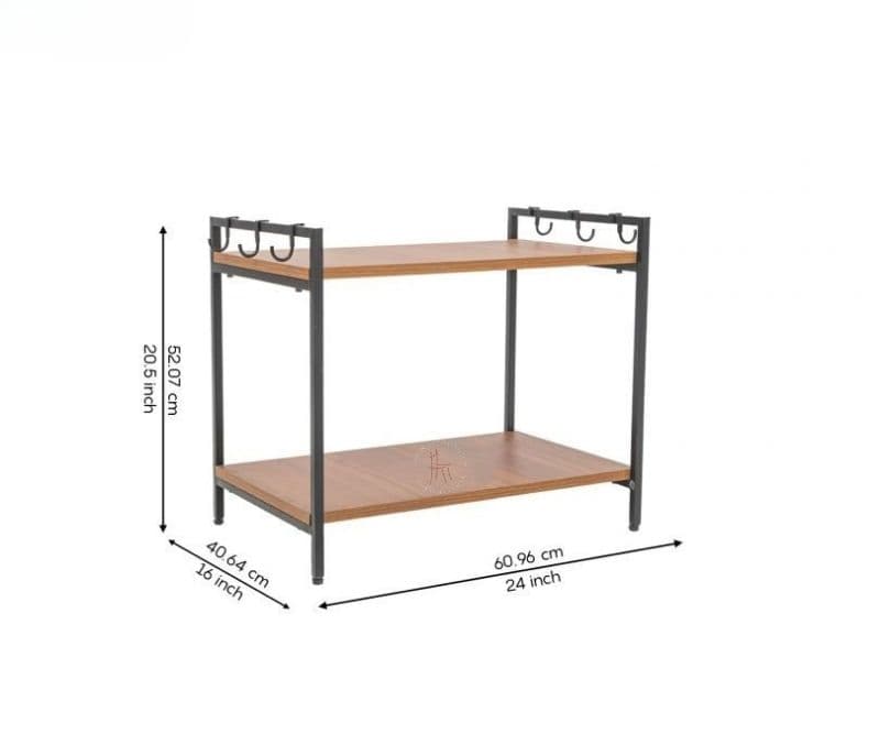 Image 5 for Marigold Engineered Wood Microwave Stand With 2 Tier Kitchen Organizer Storage