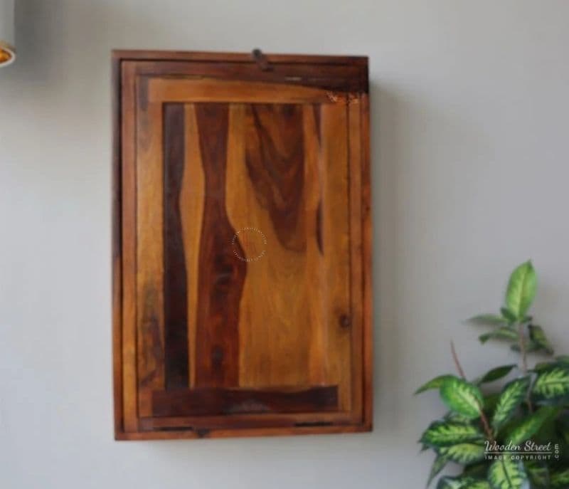 Image 5 for Persephone Foldable Wall Mounted Table with Storage (Honey Finish)