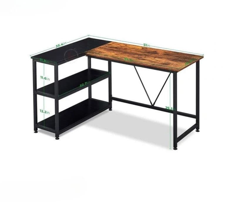 Image 5 for Zelda L-Shape Corner Desk with Storage Shelf
