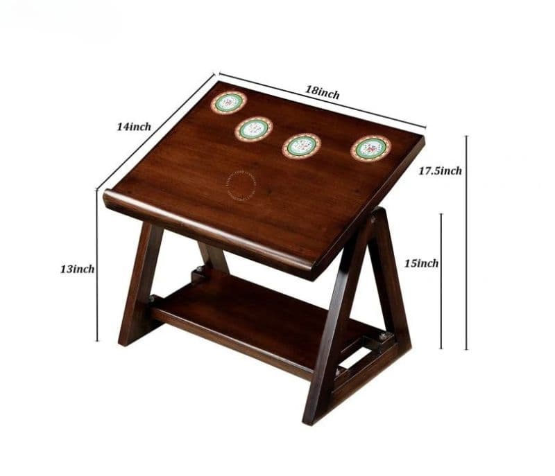 Image 5 for Nala Table for Laptop in Teakwood with Walnut Matte Finish