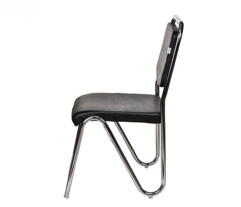 Image 3 for Rivka Set of 2 Ronald Black PU Chrome Plated Visitor Chair