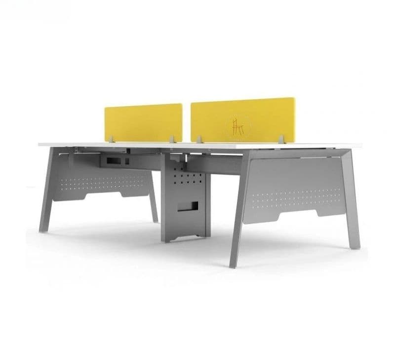 Image 6 for Kenzie Wood and Metal Workstation Table with Broad Legs