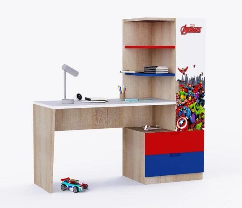 Image 2 for Shelby Finished Mr Practical Avengers Study Table with Cabinet and Drawers