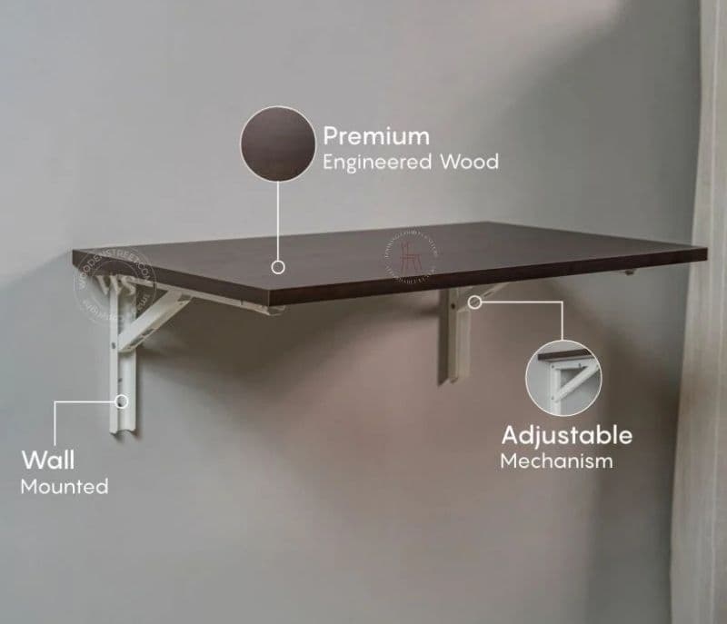 Image 6 for Lennox Foldable Wall Mounted Engineered Wood Study Table