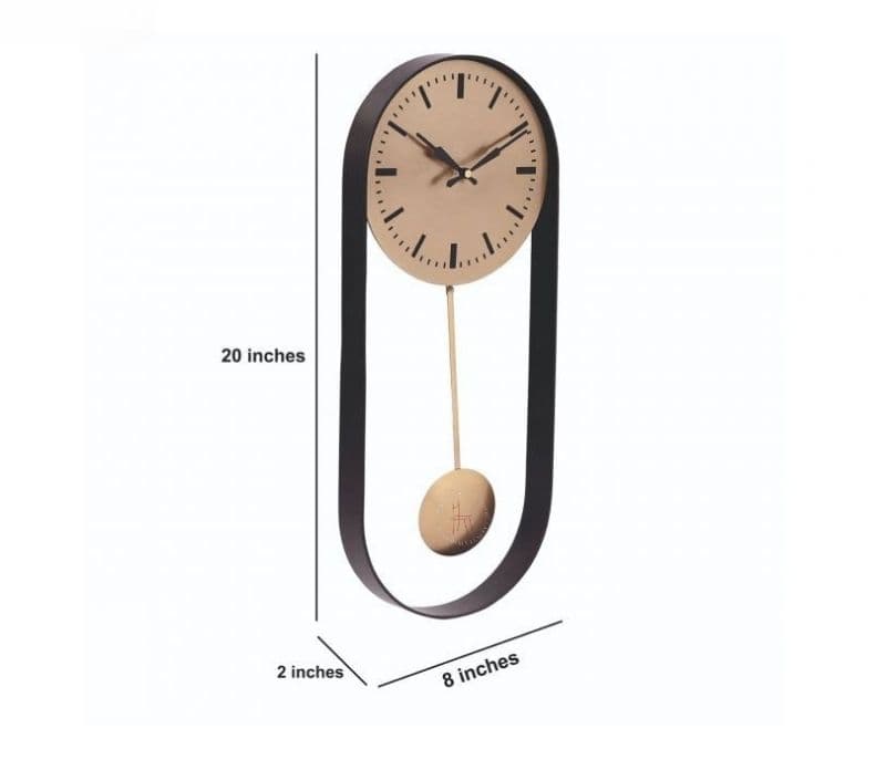 Image 5 for Celeste Pendulum Wall Clock with Black Frame
