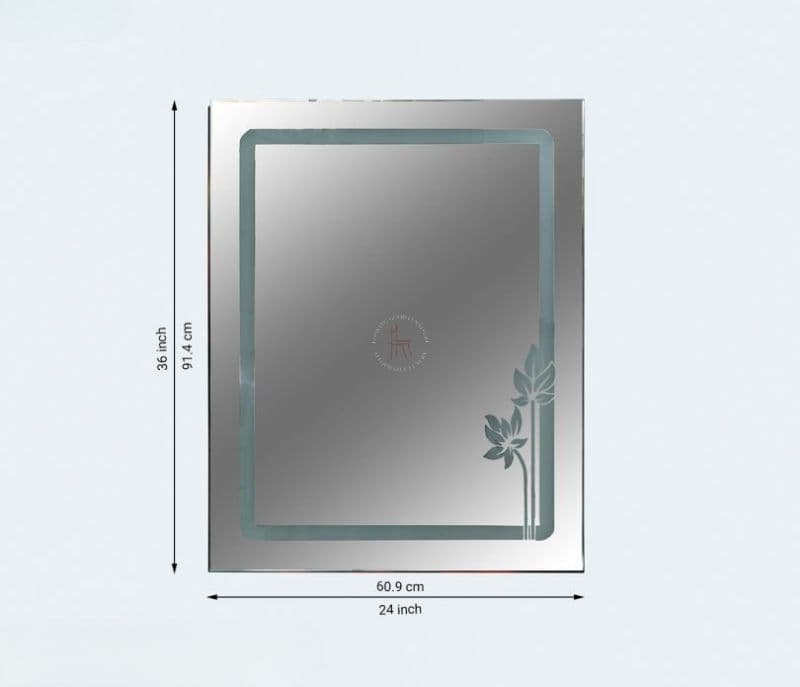 Image 5 for Rowan Silver Rectangular shaped LED Mirror with Triple Light