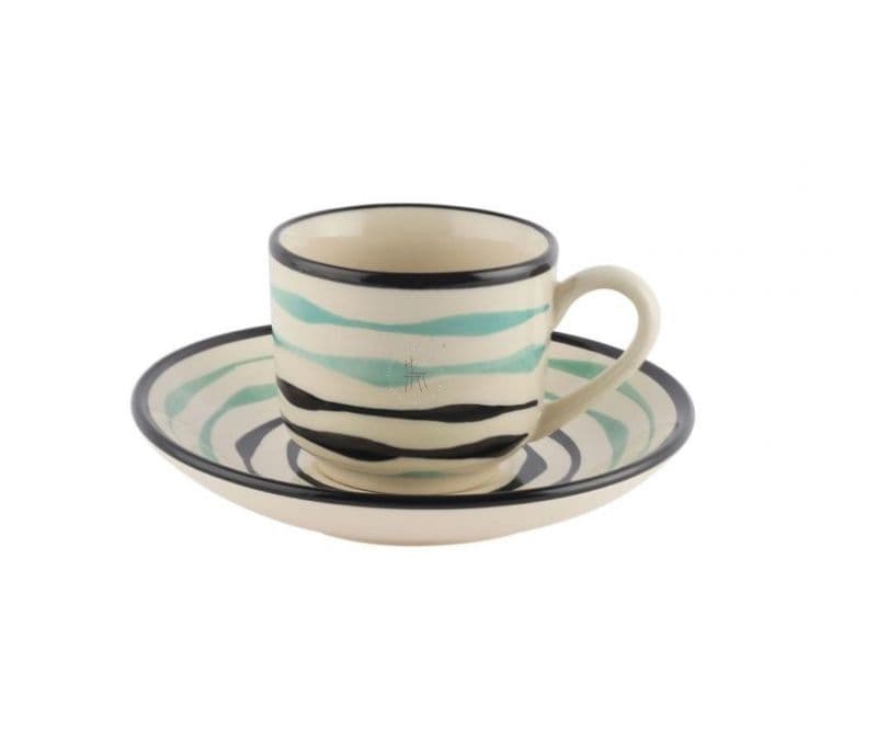 Image 2 for Magnolia  Off-white Ceramic Tea Cups with Saucers Set