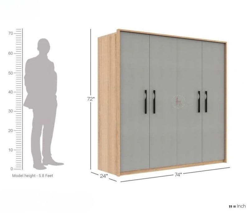 Image 6 for Valeria Engineered Wood Four Door Wardrobe