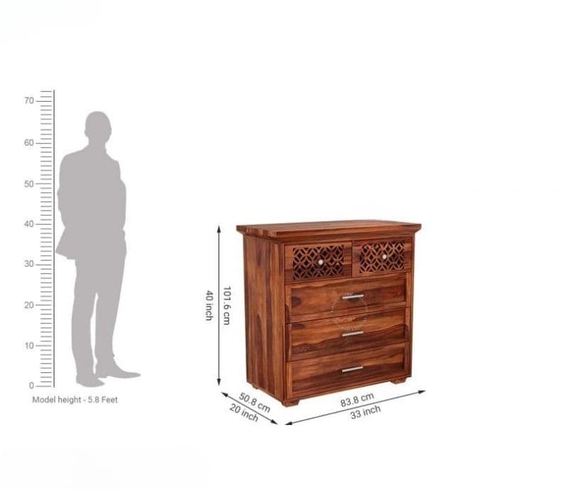 Image 6 for Brielle 5-Drawer Wooden Chest Drawers