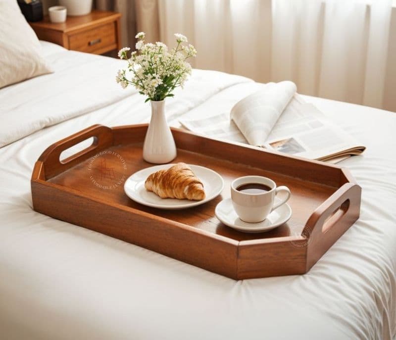 Commerce Mango Wood Handcrafted Octagonal Serving Tray