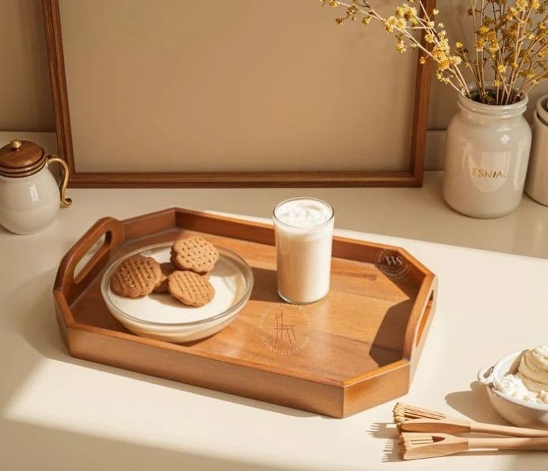 Image 2 for Commerce Mango Wood Handcrafted Octagonal Serving Tray