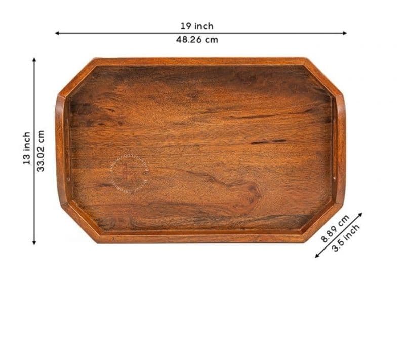 Image 5 for Commerce Mango Wood Handcrafted Octagonal Serving Tray