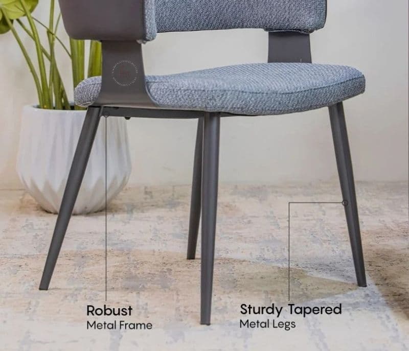 Image 4 for Avani 6 Seater Dining Set With Premium Grey Upholstered Chairs & Artificial Marble Top