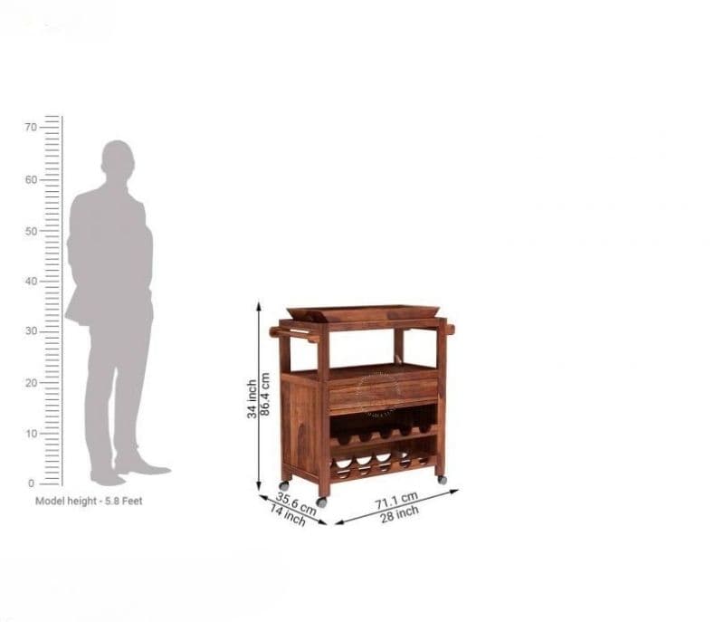 Image 6 for Annika Bar Trolley (Honey Finish)