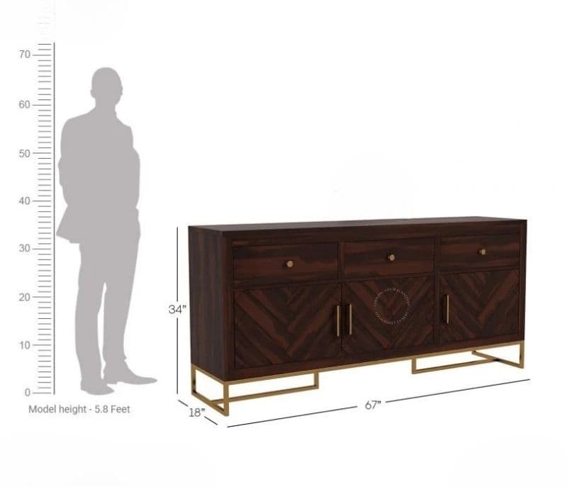 Image 7 for Meadow Sheesham Wood Cabinet and Sideboard (Walnut Finish)