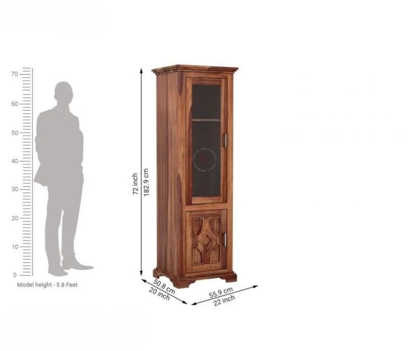 Image 6 for Violeta Single Door Crockery Unit (Honey Finish)