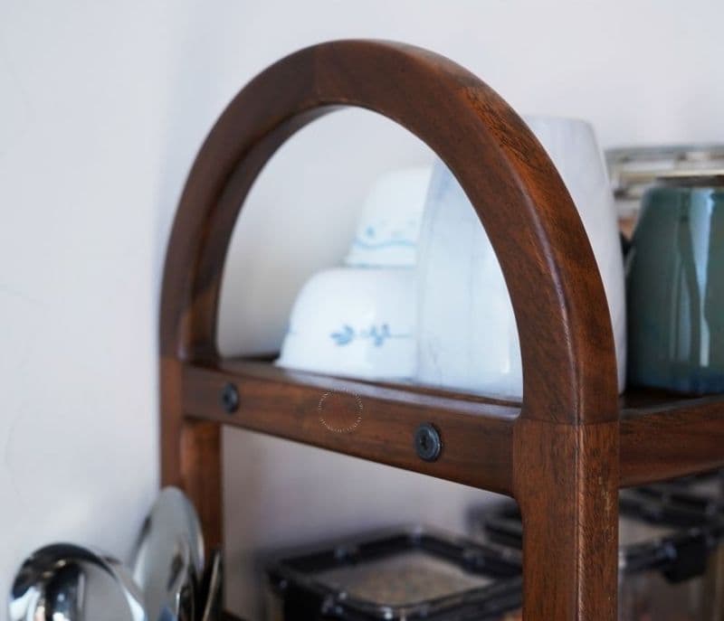 Image 6 for Solana Solid Wood Kitchen Rack (Teak Finish)