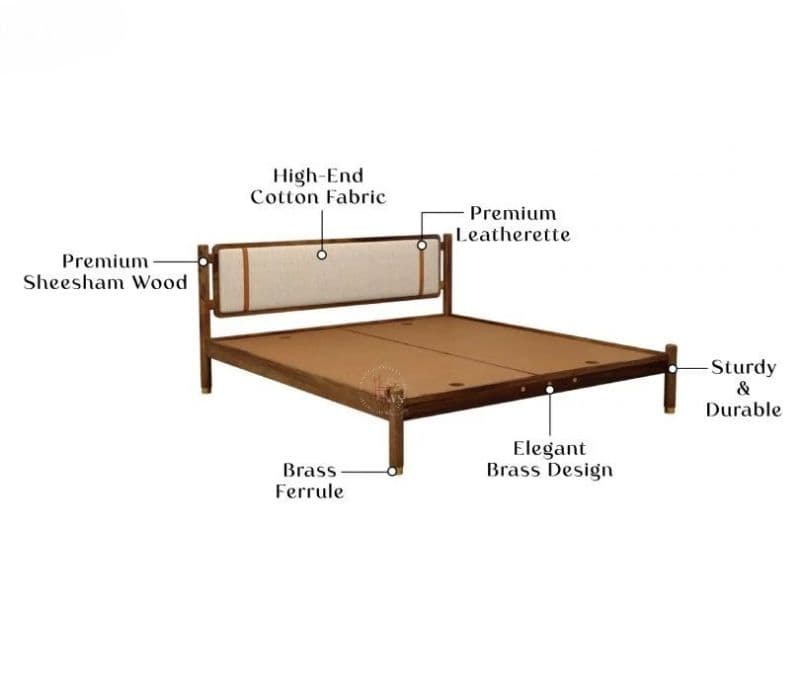 Image 6 for Domitilla Bed Without Storage (Teak Finish)