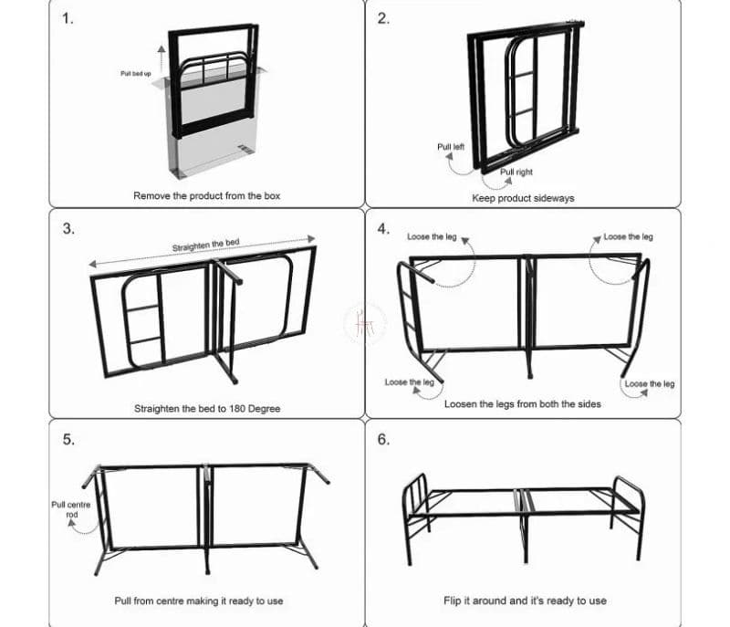 Image 6 for Mateo Folding Powder Coated Metal Queen Bed