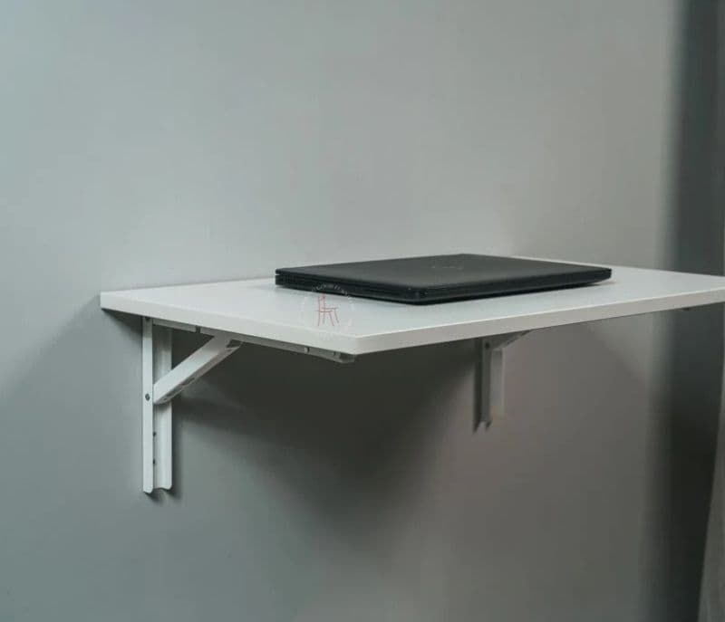 Image 4 for Elyse Wall Mounted Engineered Wood Study Table (Frosty White Finish)