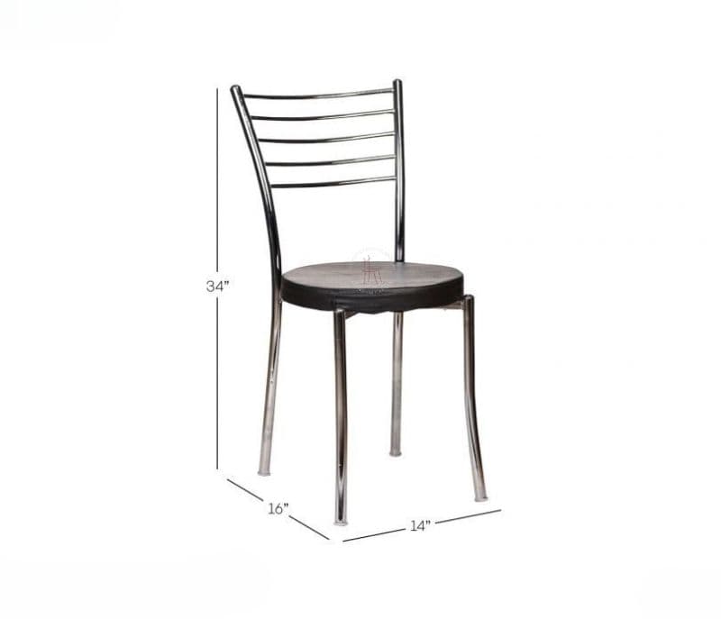 Image 7 for Hana Set of 2 Black PU Chrome Plated Visitor Chair