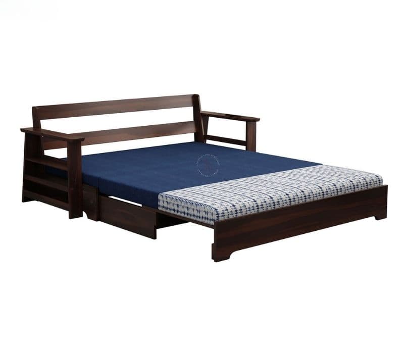 Image 5 for Delis Sheesham Wood Sofa Cum Bed With Armrests